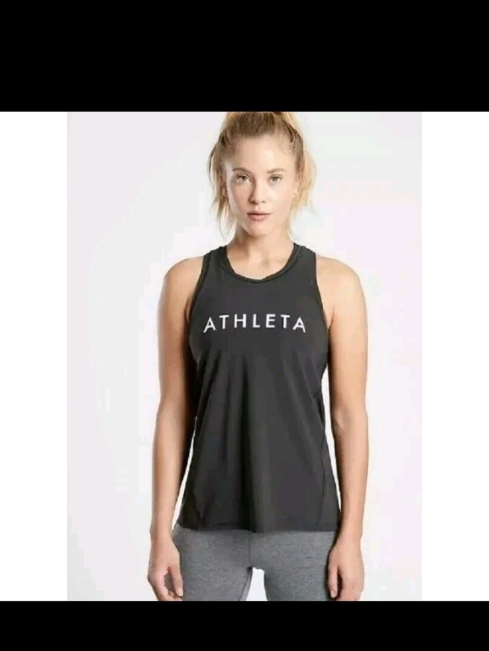 ATHLETA Ultimate Training Tank Top Black Racerback **Medium ** EUC !!!